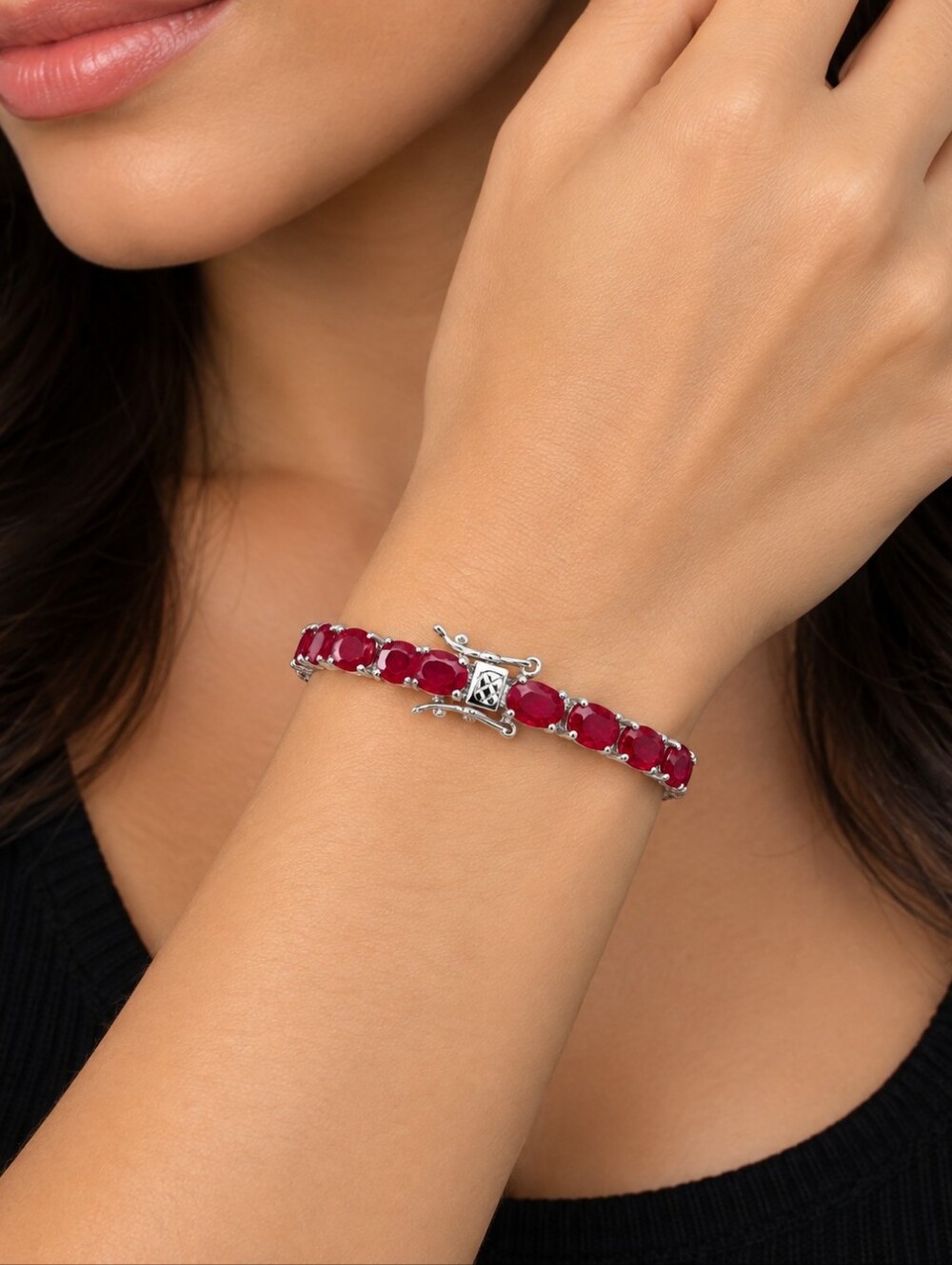 FREE RUBY EARRINGS W/Genuine Ruby tennis bracelet